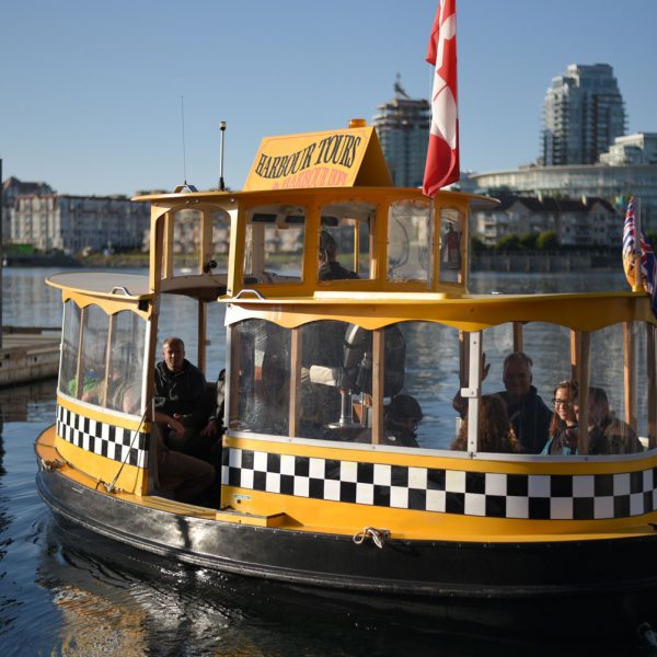 Taking a water taxi...